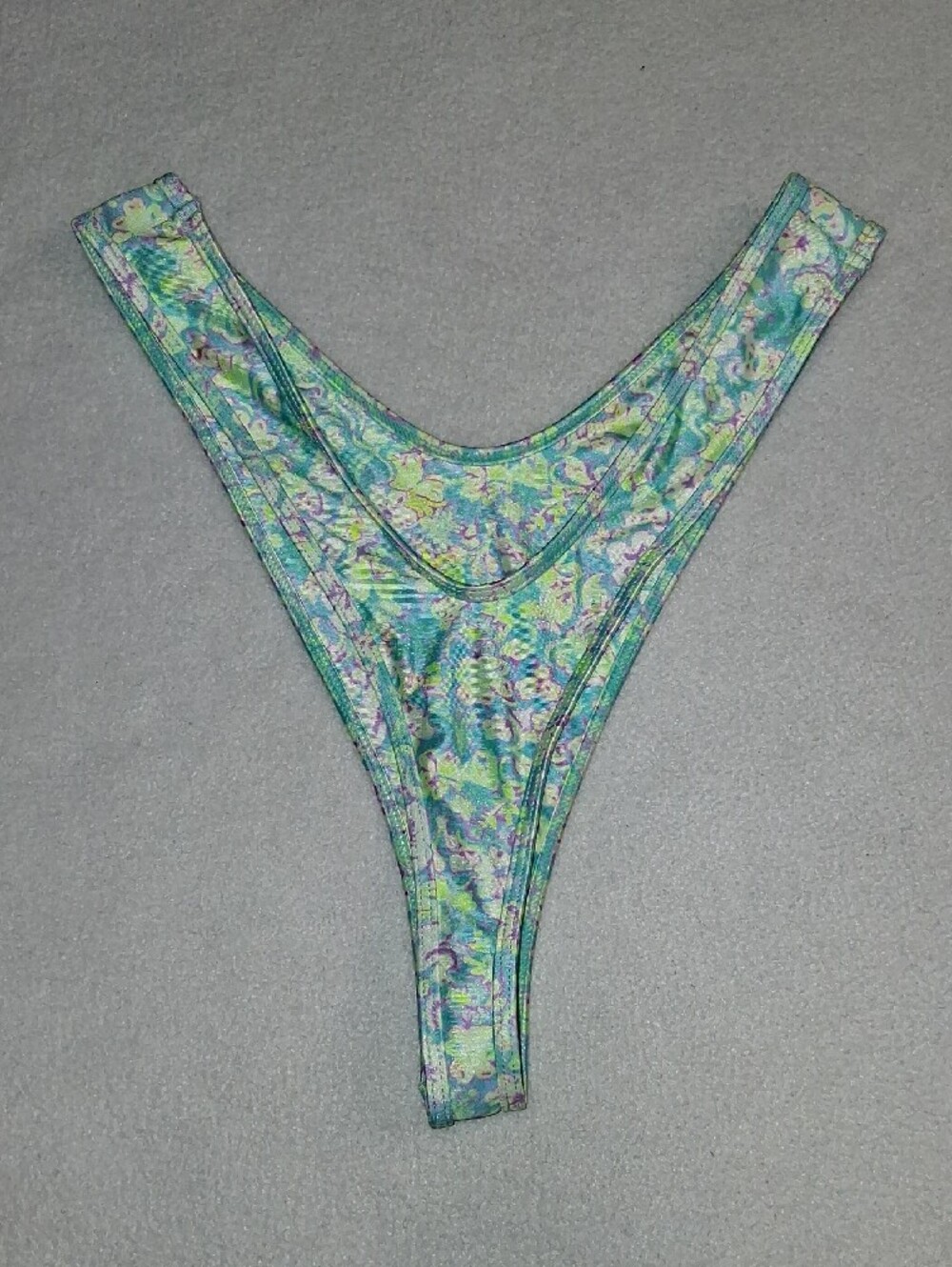 Kulani Kinis Aqua Floral High-Cut Bikini Bottoms - Picture 2 of 6